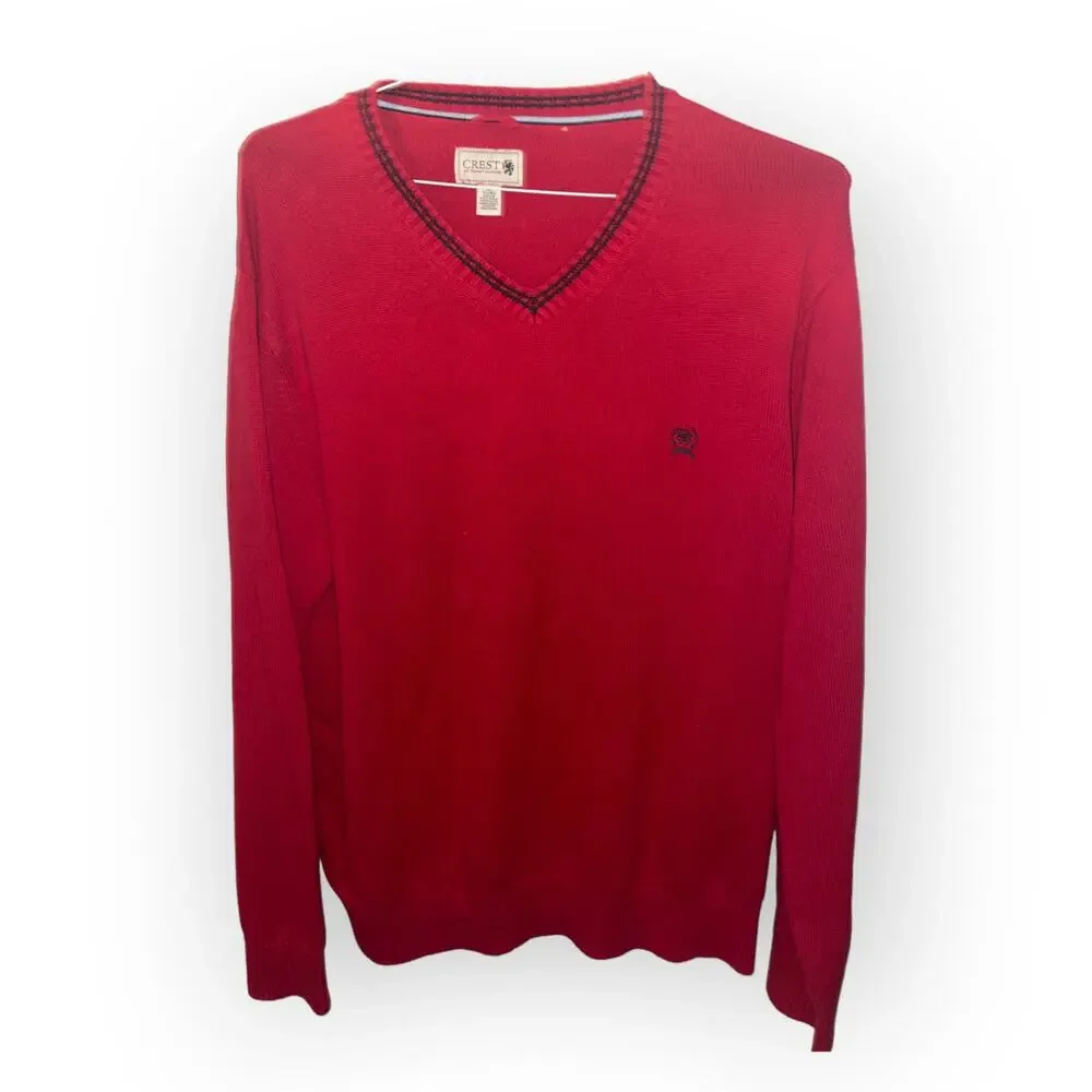 CREST by Tommy Hilfiger Red V-Neck Sweater pullover for MEN XL